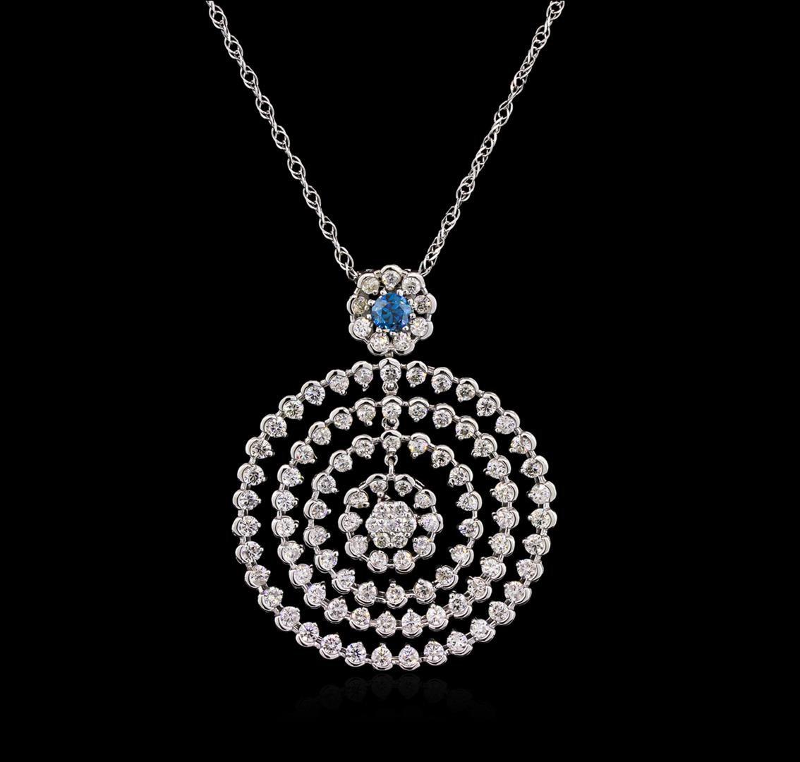 5.32 ctw Diamond Pendant With Chain - 14KT White Gold