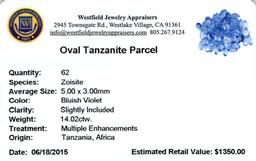 14.02 ctw Oval Mixed Tanzanite Parcel