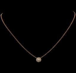 0.88 ctw Diamond Necklace - 18KT Rose Gold