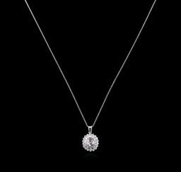 1.61 ctw Diamond Pendant With Chain - 14KT White Gold