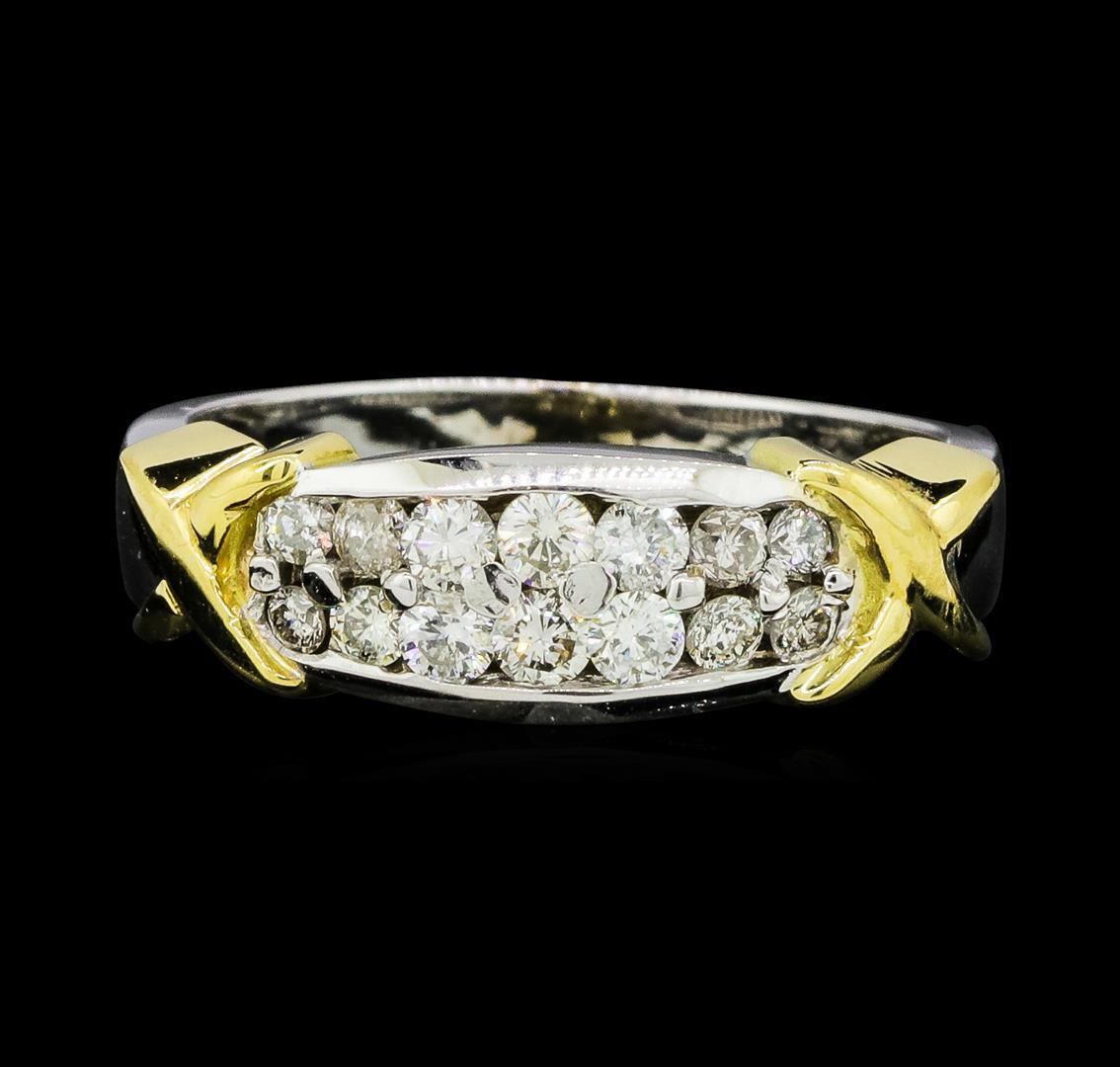 0.62 ctw Diamond Ring - 14KT White Gold with Yellow Gold Plating