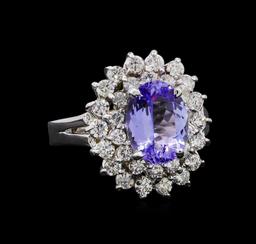 14KT White Gold 2.82 ctw Tanzanite and Diamond Ring