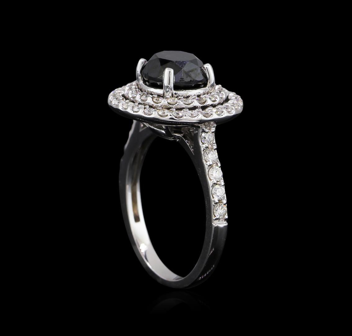 3.36 ctw Black Diamond Ring - 14KT White Gold