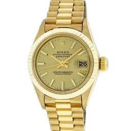 Ladies Rolex 18K Yellow Gold President Wristwatch