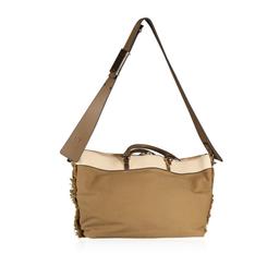 Chloe Baylee Khaki Canvas and Leather Crossbody Tote Bag