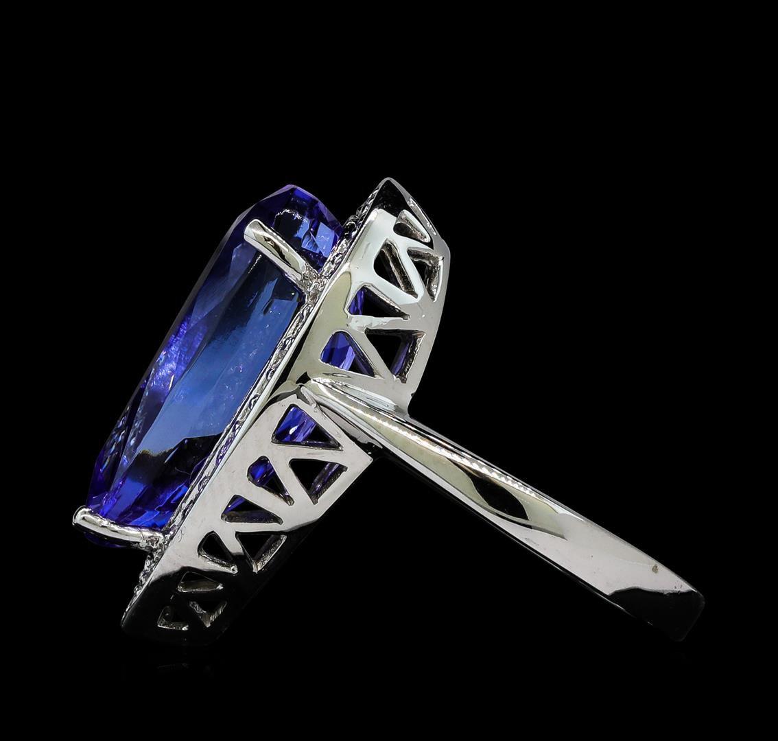 11.34 ctw Tanzanite and Diamond Ring - 14KT White Gold