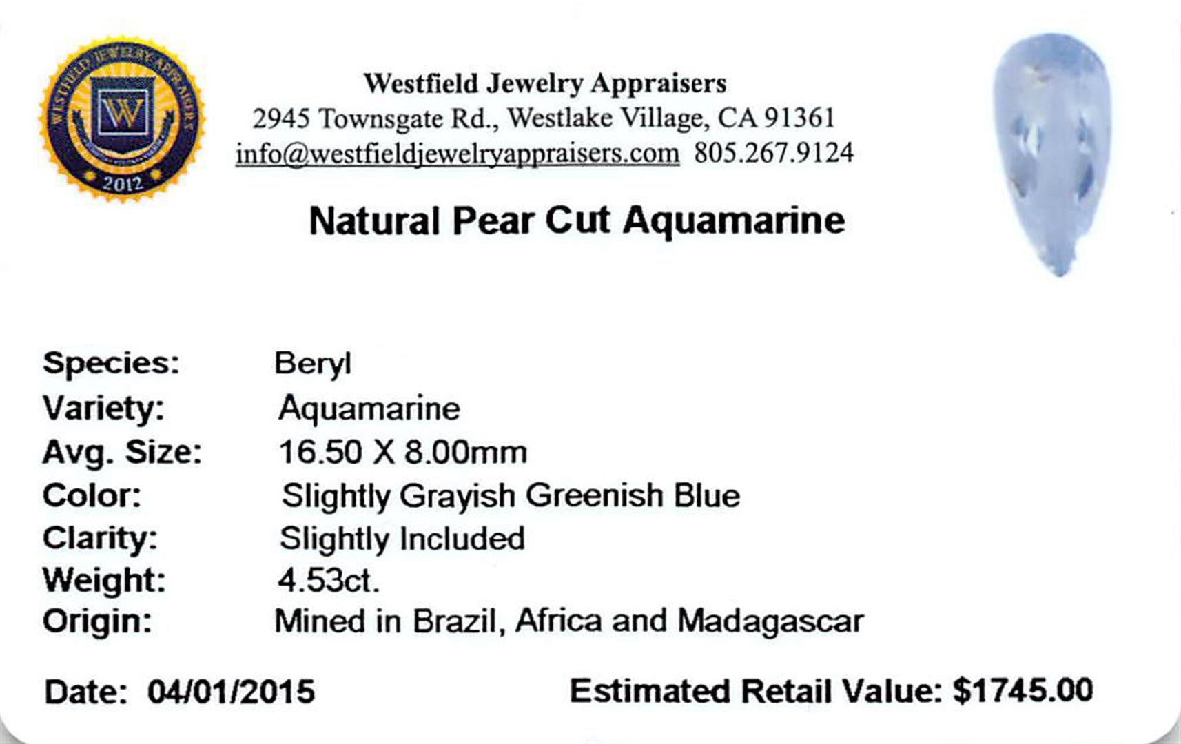 4.53 ctw Pear Aquamarine Parcel
