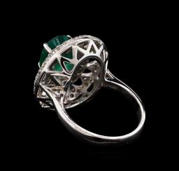 14KT White Gold 2.21 ctw Emerald and Diamond Ring