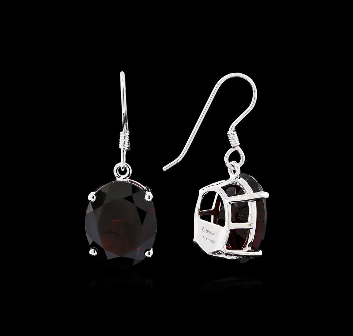 Crayola 22.00 ctw Garnet Earrings - 14K White Gold