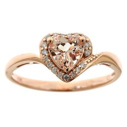 0.68 ctw Morganite and Diamond Ring - 10KT Rose Gold