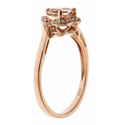 0.68 ctw Morganite and Diamond Ring - 10KT Rose Gold