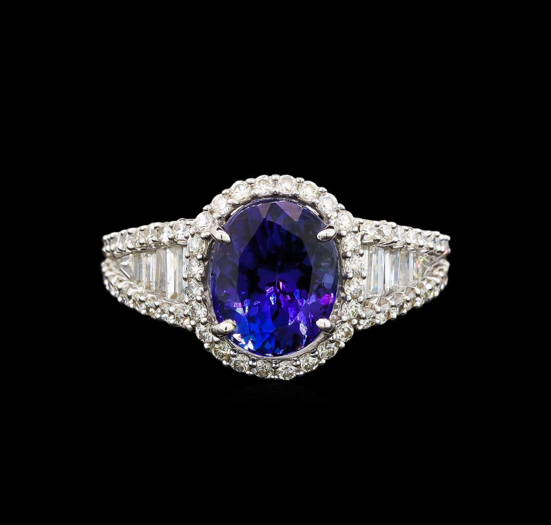 14KT White Gold 3.68 ctw Tanzanite and Diamond Ring