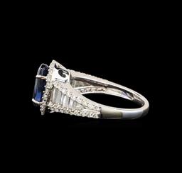 14KT White Gold 3.68 ctw Tanzanite and Diamond Ring