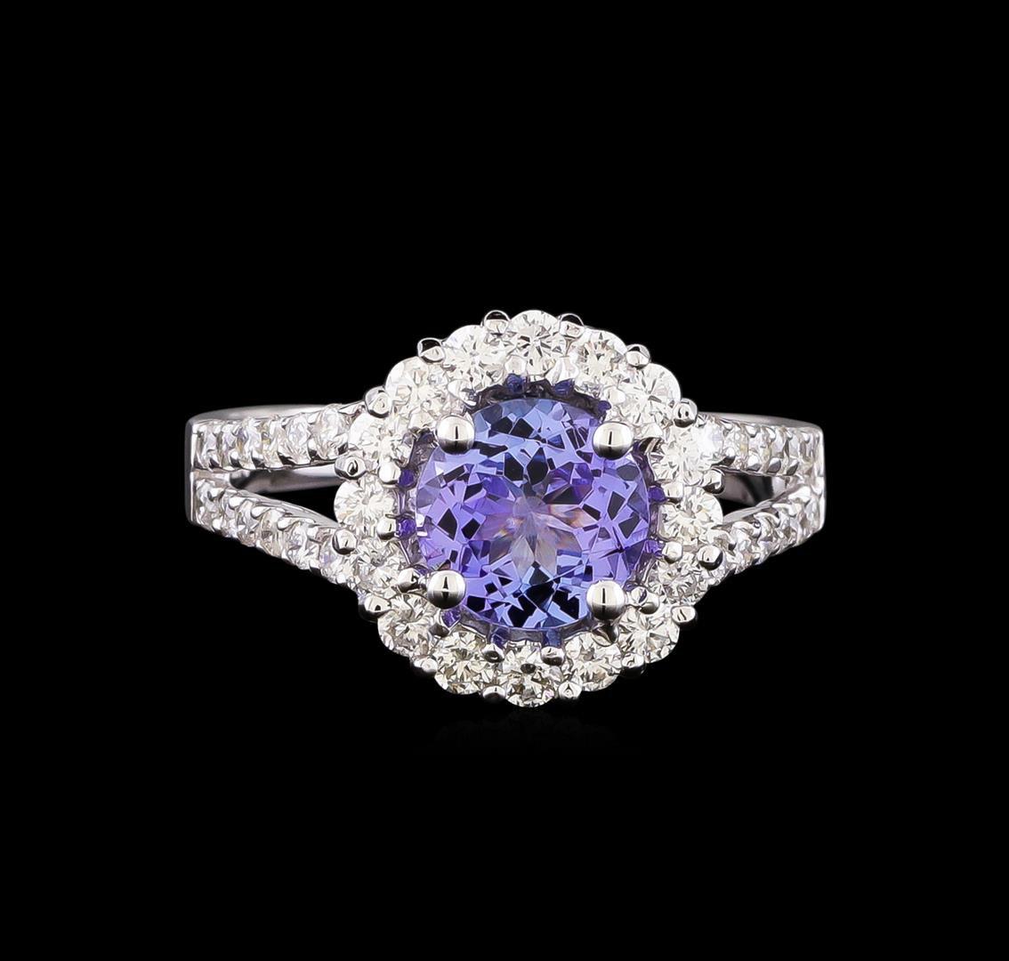 14KT White Gold 1.63 ctw Tanzanite and Diamond Ring