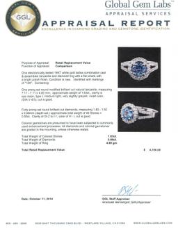 14KT White Gold 1.63 ctw Tanzanite and Diamond Ring