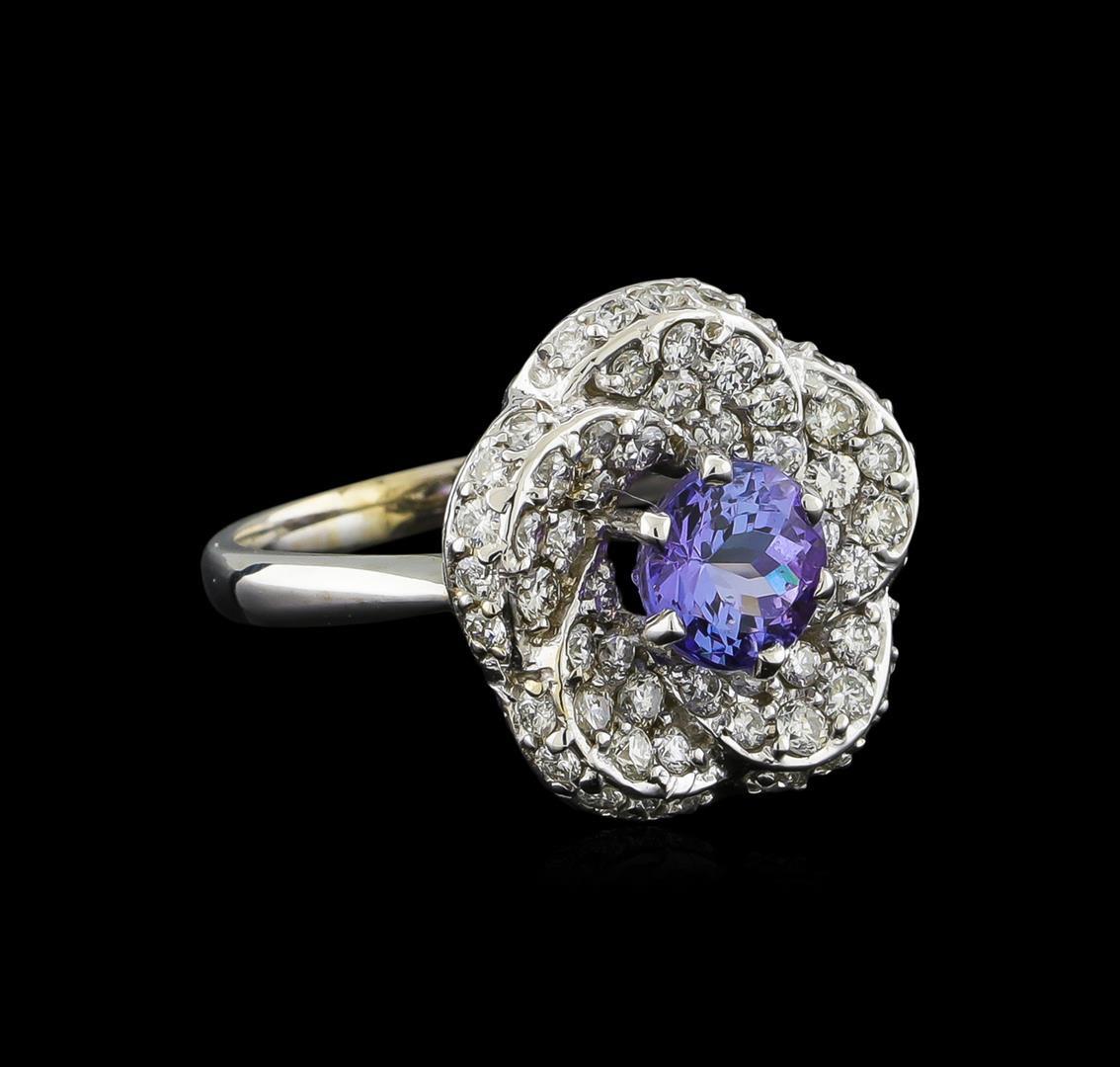 14KT White Gold 1.76 ctw Tanzanite and Diamond Ring