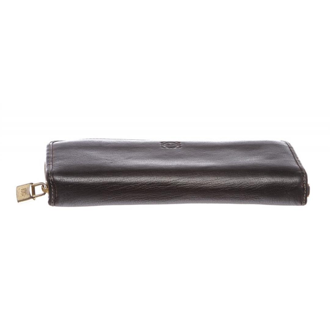 Loewe Black Leather Long Zip Wallet