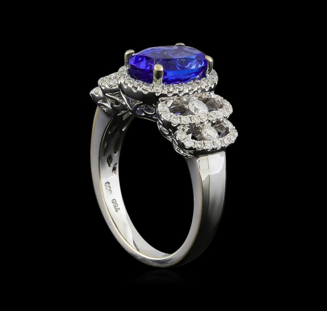 18KT White Gold 2.15 ctw Tanzanite and Diamond Ring