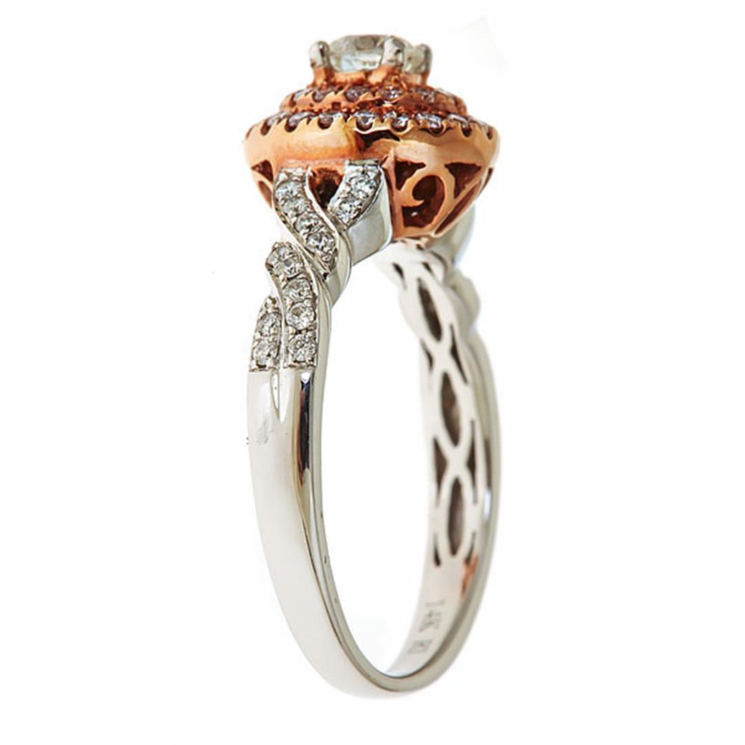 0.75 ctw Diamond Ring - 14KT White and Rose Gold