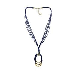 Multi Strand Leather Necklace - Gold Plated