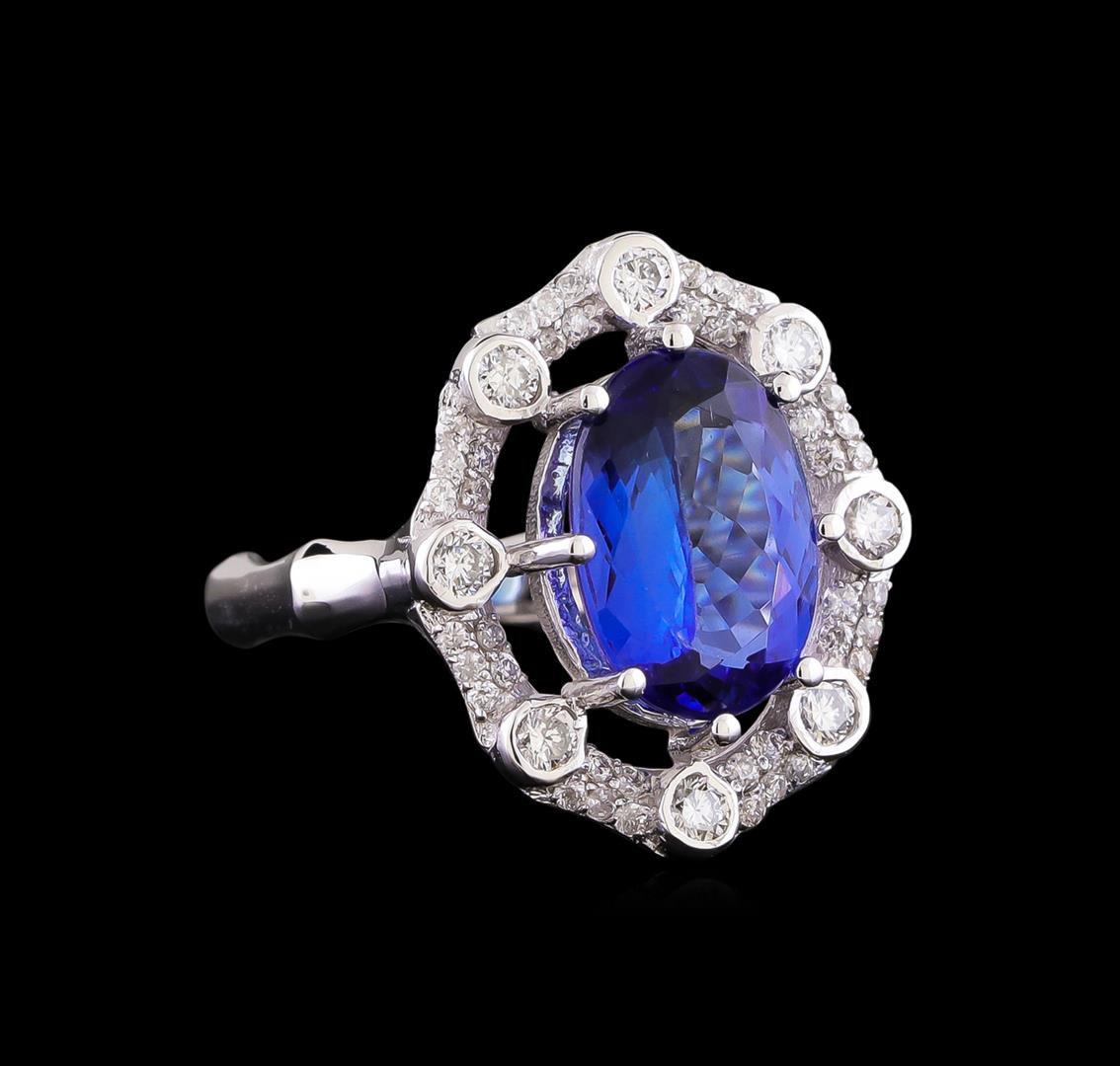 14KT White Gold 6.74 ctw Tanzanite and Diamond Ring