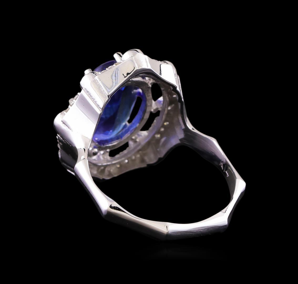 14KT White Gold 6.74 ctw Tanzanite and Diamond Ring