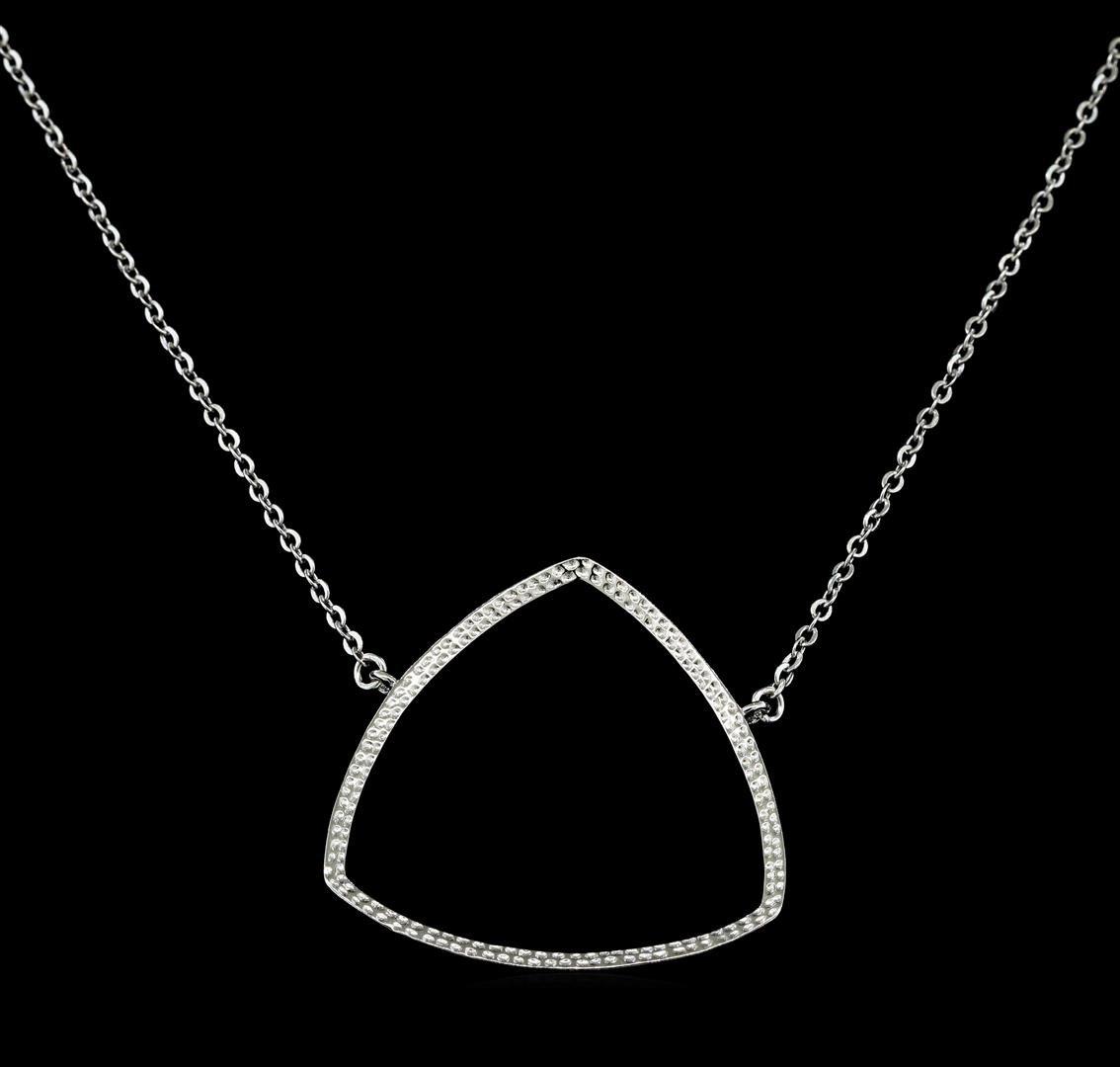 CZ Triangle Pendant Necklace - 925 Silver