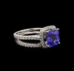 14KT White Gold 3.04 ctw Tanzanite and Diamond Wedding Ring Set