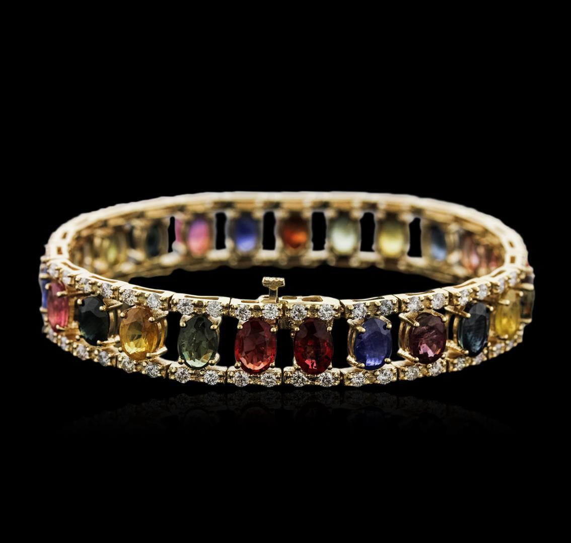 14KT Yellow Gold 23.25 ctw Sapphire and Diamond Bracelet