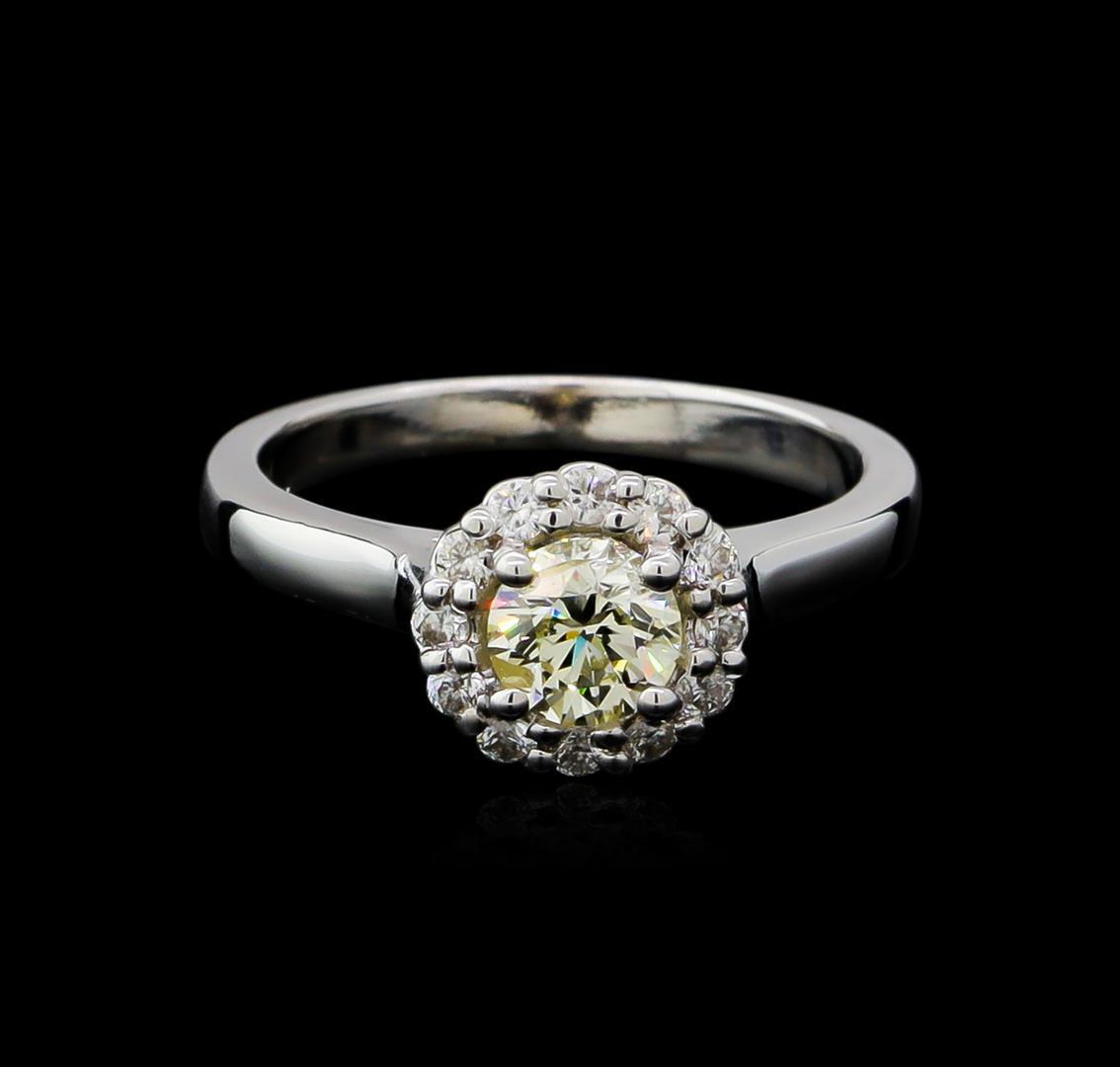 0.82 ctw Light Yellow Diamond Ring - 14KT White Gold