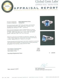 14KT White Gold 1.83 ctw Tanzanite and Diamond Ring