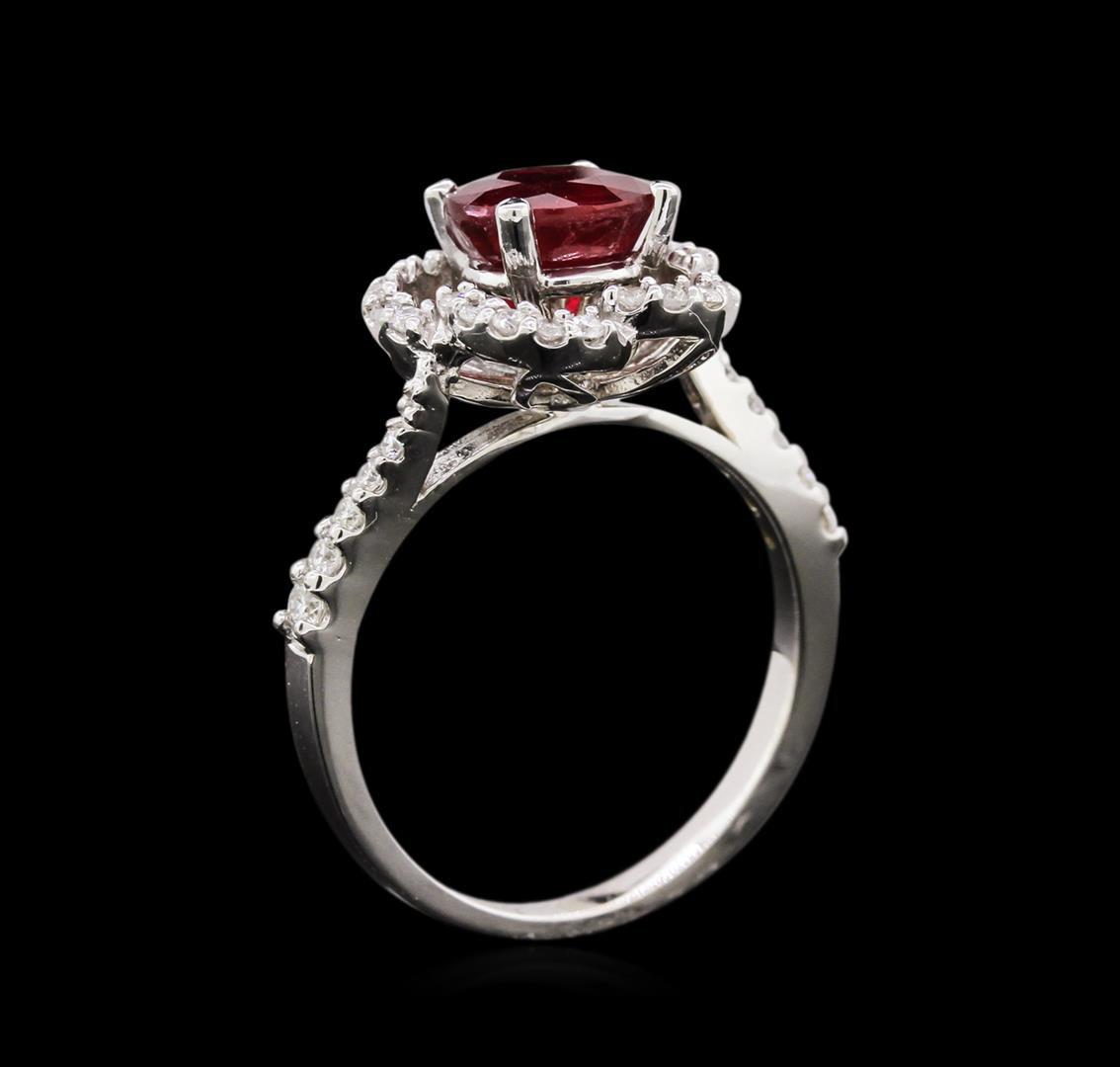 1.87 ctw Ruby and Diamond Ring - 14KT White Gold