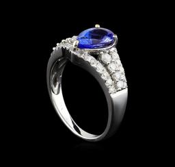 14KT White Gold 1.88 ctw Tanzanite and Diamond Ring