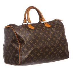 Louis Vuitton Monogram Canvas Leather Speedy 35 cm Bag