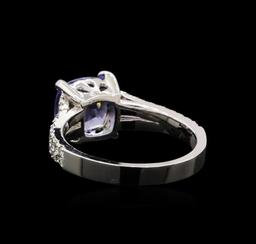 14KT White Gold 2.37 ctw Tanzanite and Diamond Ring