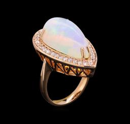 9.35 ctw Opal and Diamond Ring - 14KT Rose Gold