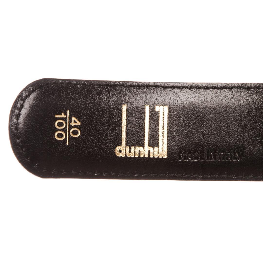 Dunhill Black Leather Gold Buckle Belt