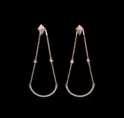 0.69 ctw Diamond Earrings - 14KT Rose Gold