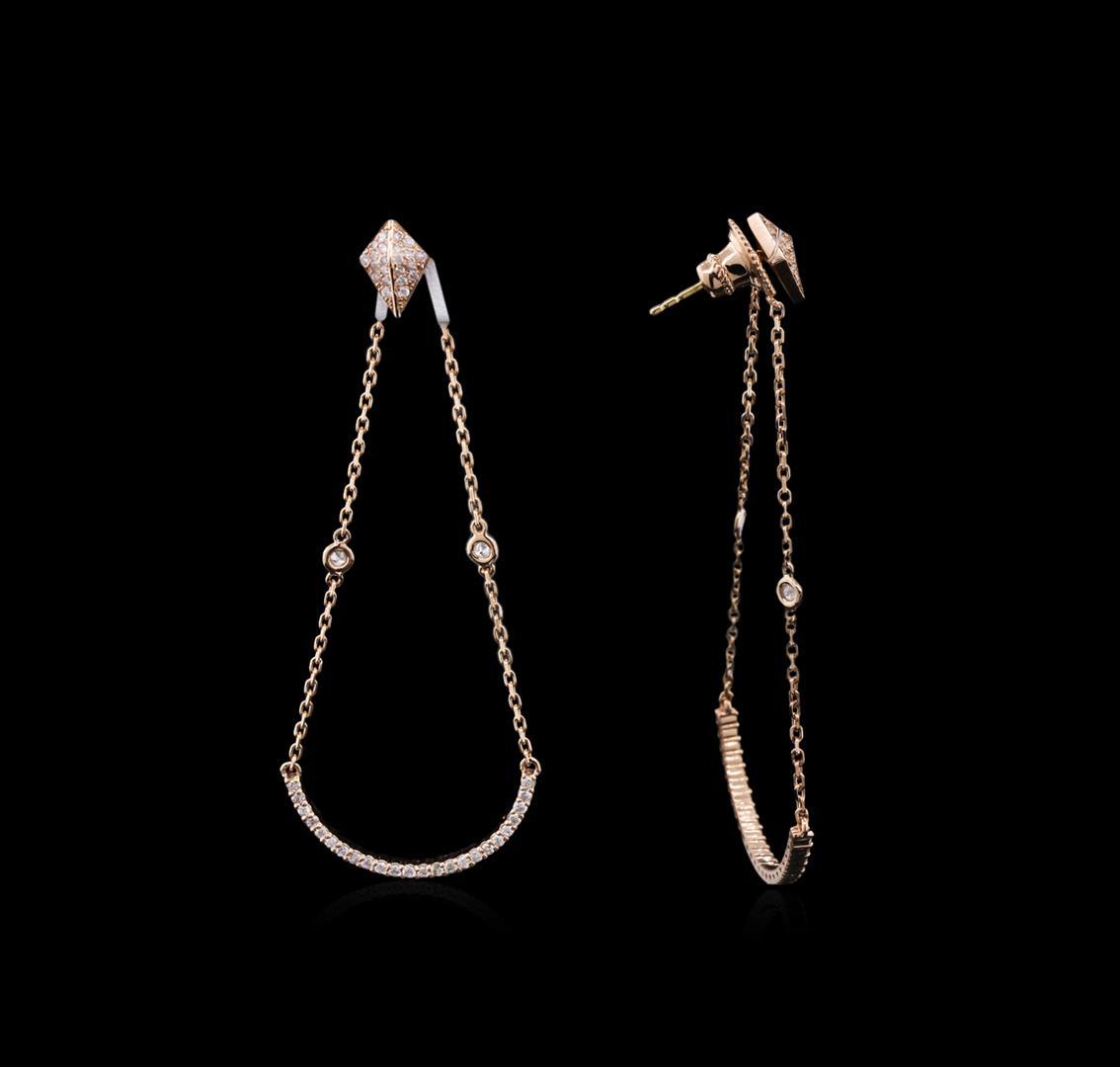 0.69 ctw Diamond Earrings - 14KT Rose Gold