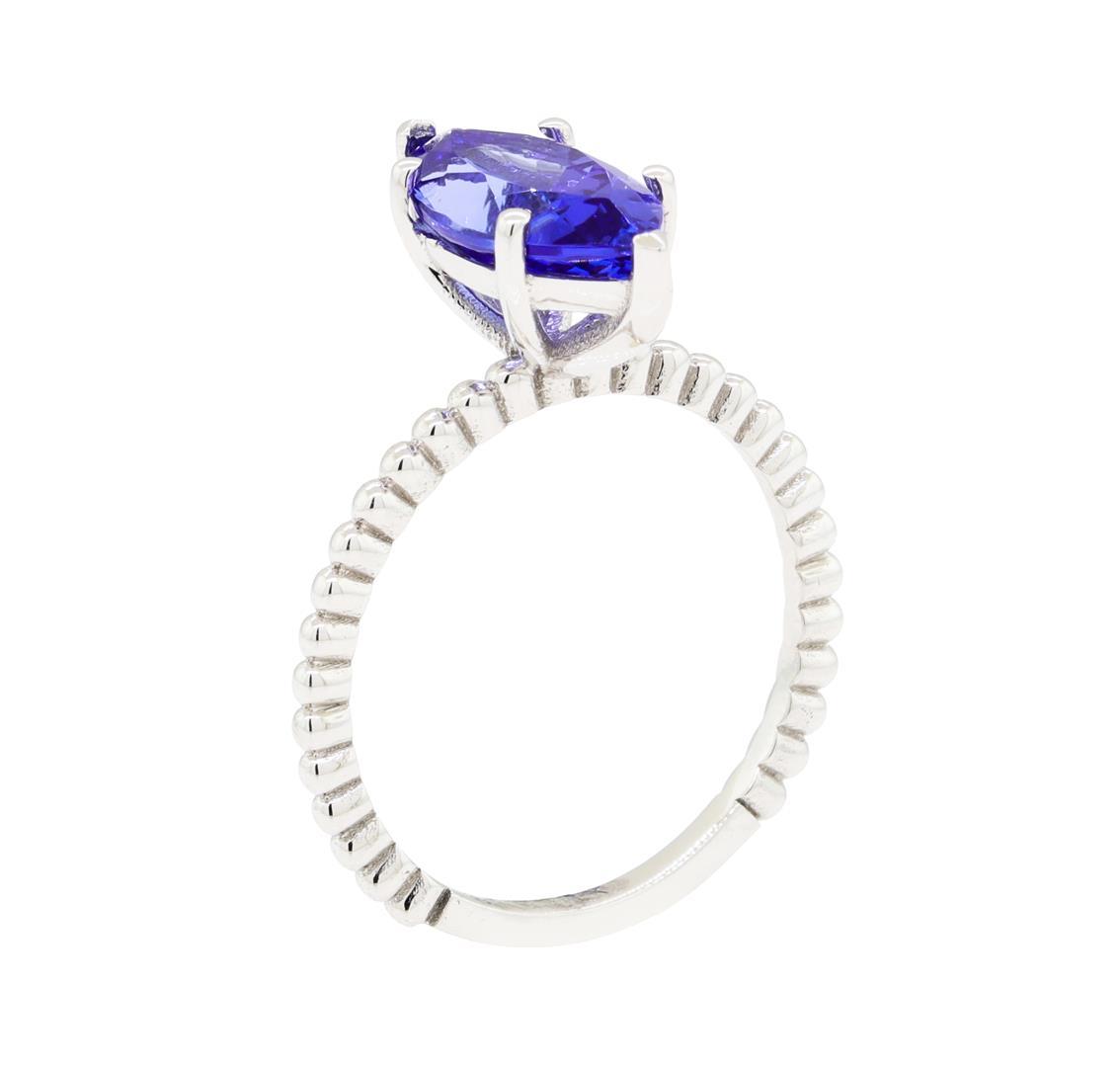 2.53 ctw Tanzanite Ring - 14KT White Gold