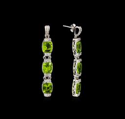 Crayola 15.60 ctw Peridot and White Sapphire Earrings - .925 Silver