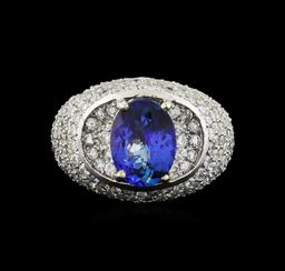 14KT White Gold 2.69 ctw Tanzanite and Diamond Ring