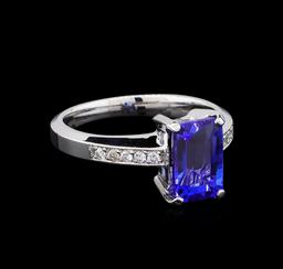 2.61 ctw Tanzanite and Diamond Ring - 14KT White Gold