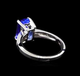 2.61 ctw Tanzanite and Diamond Ring - 14KT White Gold