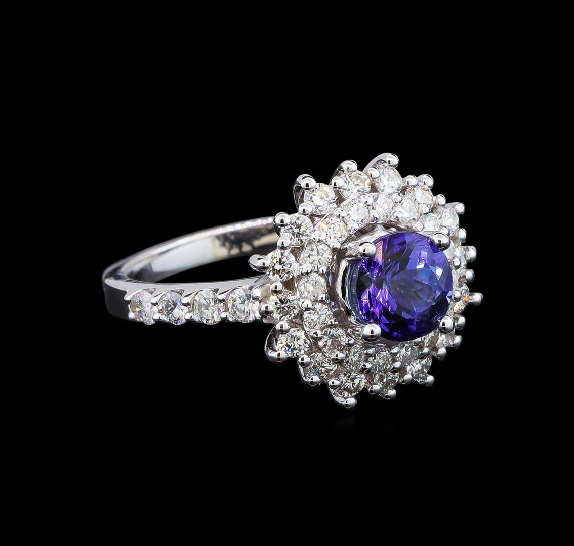 14KT White Gold 1.14 ctw Tanzanite and Diamond Ring