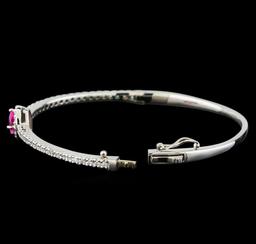 1.08 ctw Pink Sapphire and Diamond Bracelet - 14KT White Gold