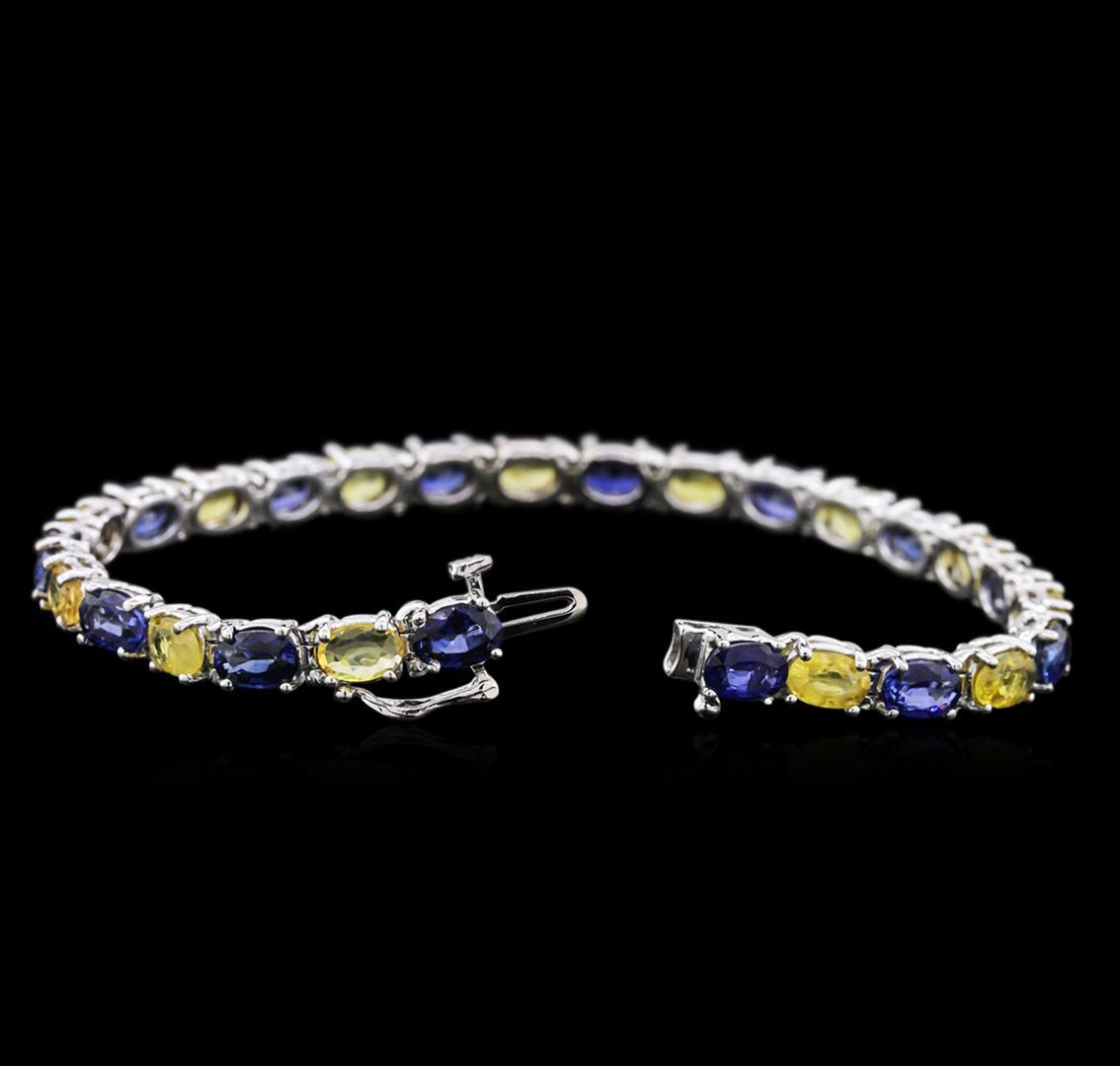 14KT White Gold 14.97 ctw Blue and Yellow Sapphire Bracelet