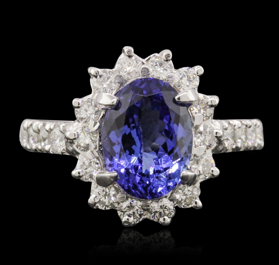 14KT White Gold 2.43 ctw Tanzanite and Diamond Ring