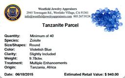 9.78 ctw Round Mixed Tanzanite Parcel