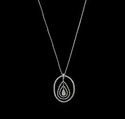 14KT White Gold 1.64 ctw Diamond Pendant With Chain